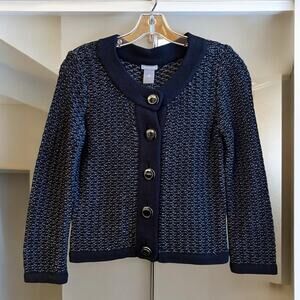 NEW Ann Taylor Career Button Front Sweater Jacket Wool Black Gray Melange S NWT
